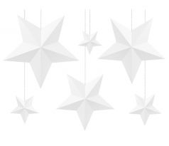 Dekorácie Hviezdy, biele (1 bal / 6 ks)