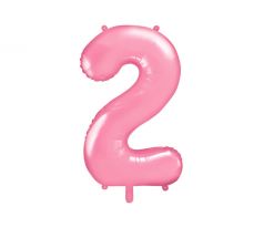 Fóliový balón Číslo "2" ", 86 cm, ružový