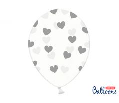 Balóniky sivé srdce, 30 cm (50 ks)